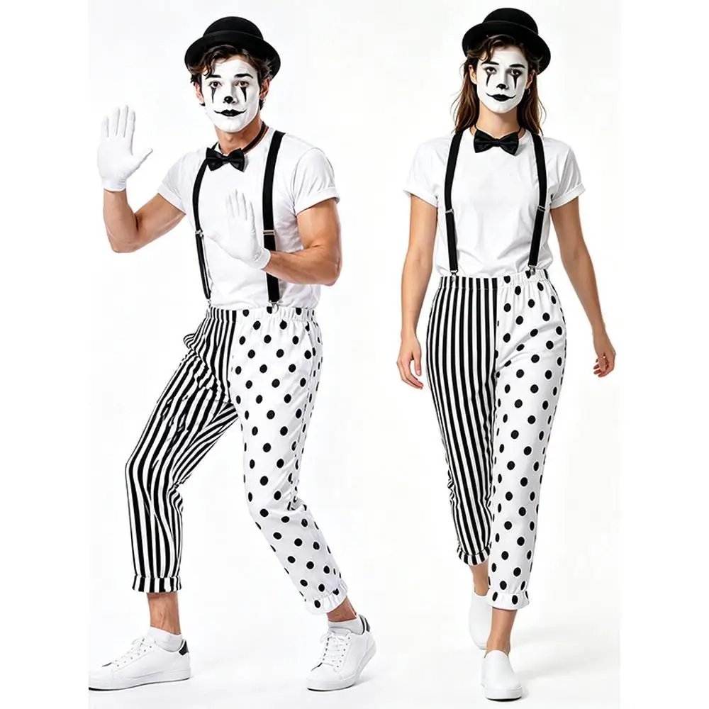 Black And White Mime Clown Cou - Anime Cosplay Couple review and price
