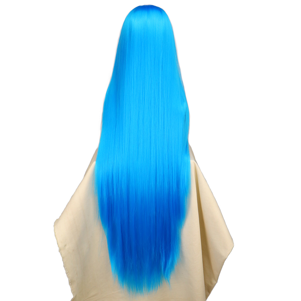 QQXCAIW Cosplay 100cm Long Blu - Anime Cosplay Blue Hair review and price